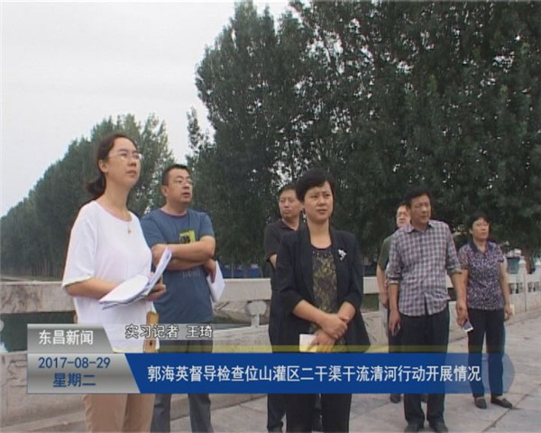 郭海英督導(dǎo)檢查位山灌區(qū)二干渠干流清河行動開展情況
