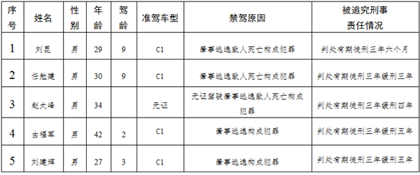 這輩子別想再開車了！聊城這5人肇事逃逸終身禁駕