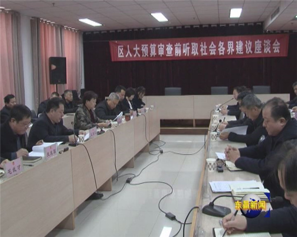 區(qū)人大常委會預算審查前聽取區(qū)人大代表和社會各界建議會議召開