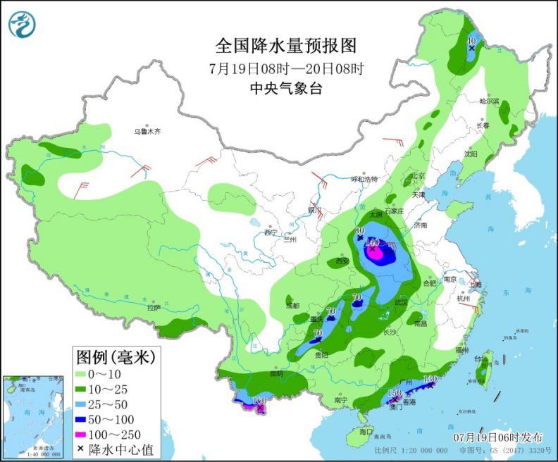 華北南部黃淮等地有強降水 熱帶低壓發(fā)展并影響華南沿海