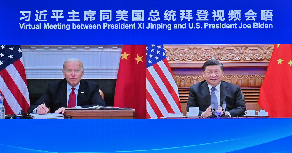 第一觀察·瞬間 | 中美元首視頻會(huì)晤現(xiàn)場(chǎng)細(xì)節(jié)意味深長(zhǎng)