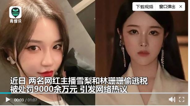 雪梨、林珊珊偷逃稅被罰近億元 商務(wù)部回應(yīng)直播電商規(guī)范問題
