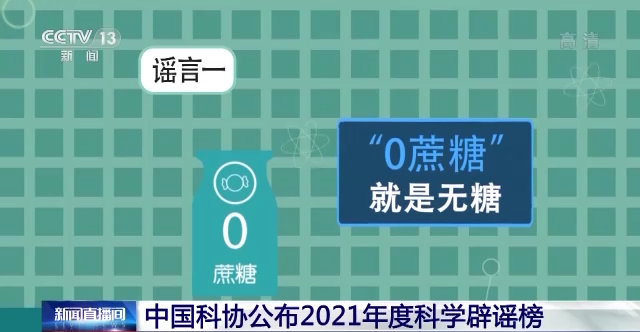 0蔗糖”就是無糖？2021年度科學(xué)辟謠榜來了