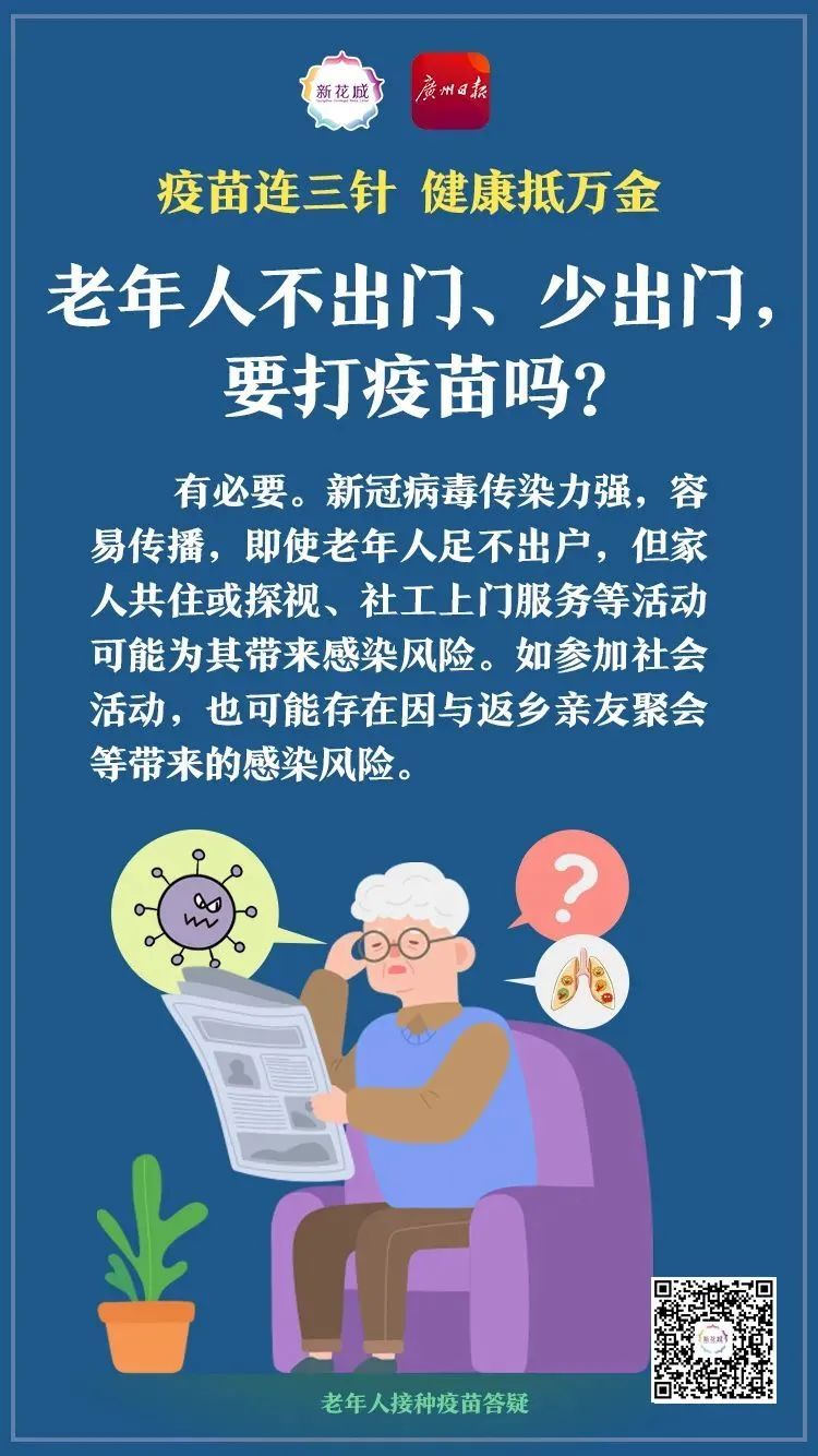 很少出門，要打疫苗嗎？老人的這些疑問，你可以這樣回答