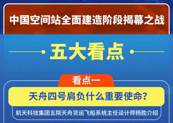 天舟四號成功發(fā)射！中國空間站全面建造階段揭幕之戰(zhàn)五大看點(diǎn)