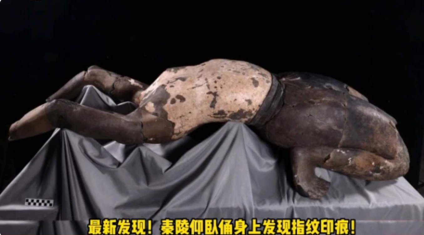 秦陵仰臥俑身上發(fā)現(xiàn)指紋印痕