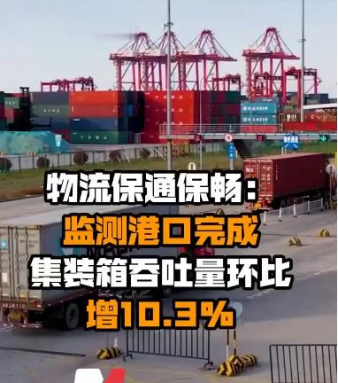 物流保通保暢：監(jiān)測港口完成集裝箱吞吐量環(huán)比增10.3%