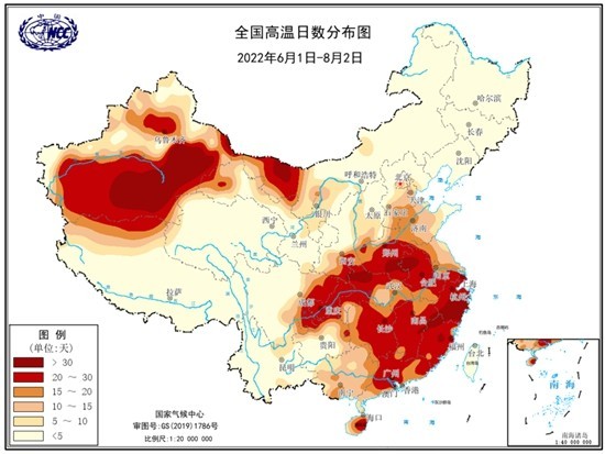 今夏以來我國區(qū)域性高溫?zé)崂耸录C合強(qiáng)度已居歷史第三