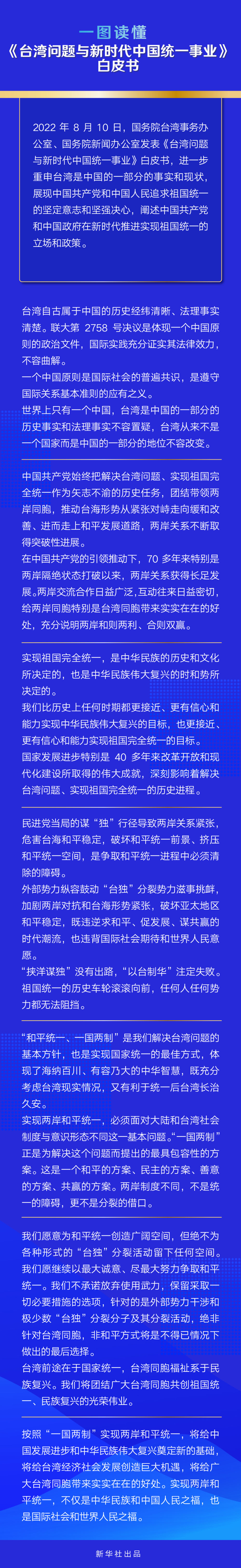 一圖讀懂丨《臺(tái)灣問(wèn)題與新時(shí)代中國(guó)統(tǒng)一事業(yè)》白皮書(shū)