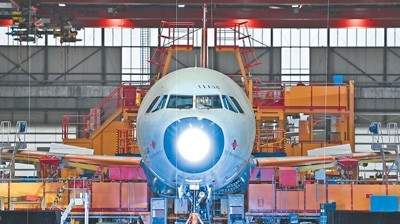 空客天津投產(chǎn)首架A321飛機(jī)