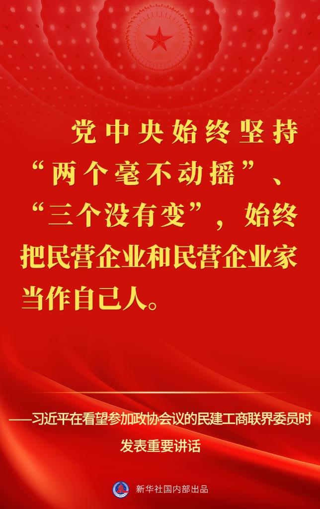 習(xí)近平在看望參加政協(xié)會議的民建工商聯(lián)界委員時的講話金句