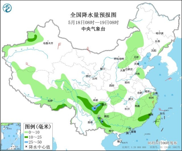 中央氣象臺：江南中東部等地仍有較強降雨