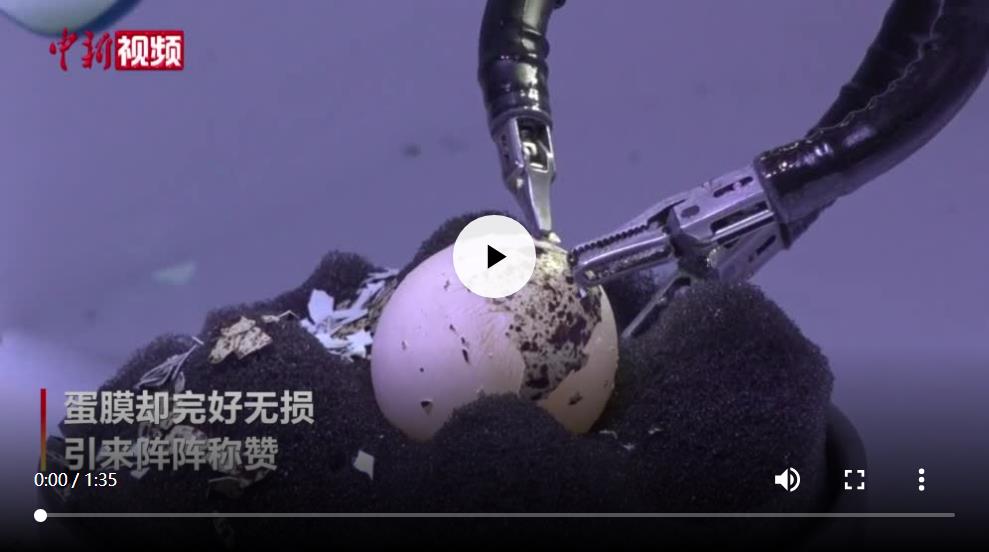 “徒手”剝生鵪鶉蛋 單孔手術(shù)機器人亮相服貿(mào)會