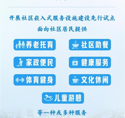 我國將開展城市社區(qū)嵌入式服務設施建設