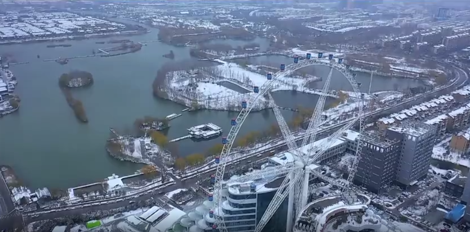 瞰聊城：雪后水城 銀裝素裹 美景如畫