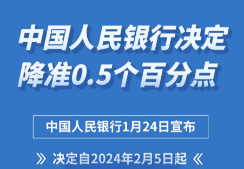 中國人民銀行決定降準0.5個百分點