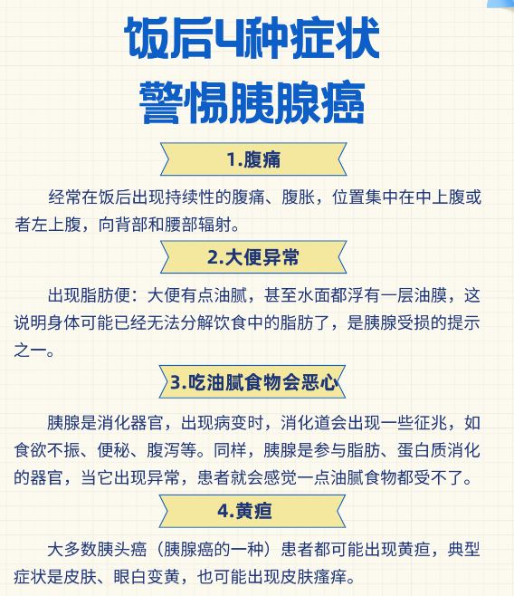 健康中國｜飯后4種癥狀，警惕胰腺癌