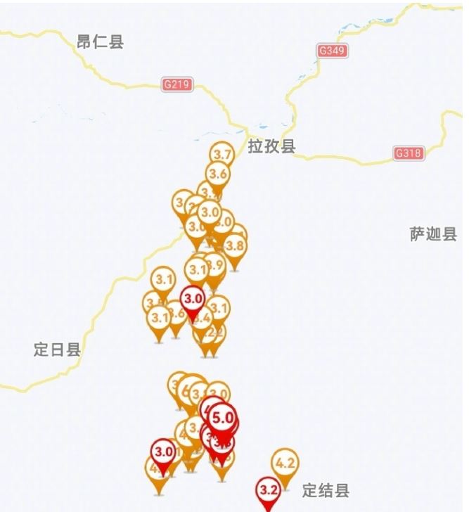 西藏定日6.8級(jí)地震已監(jiān)測(cè)到余震3614次，最大余震5.0級(jí)