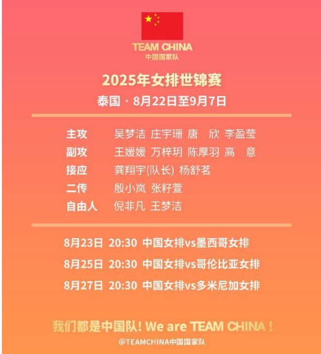 為姑娘們加油！中國(guó)女排將赴泰國(guó)出戰(zhàn)世錦賽